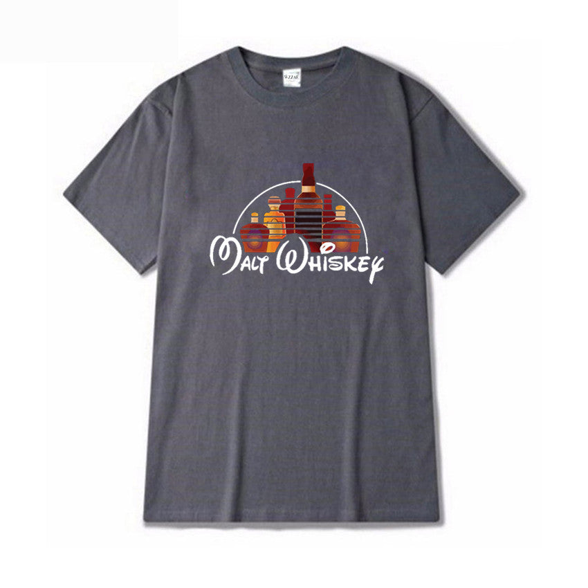 Whiskey Graphic Print Casual Short Sleeves