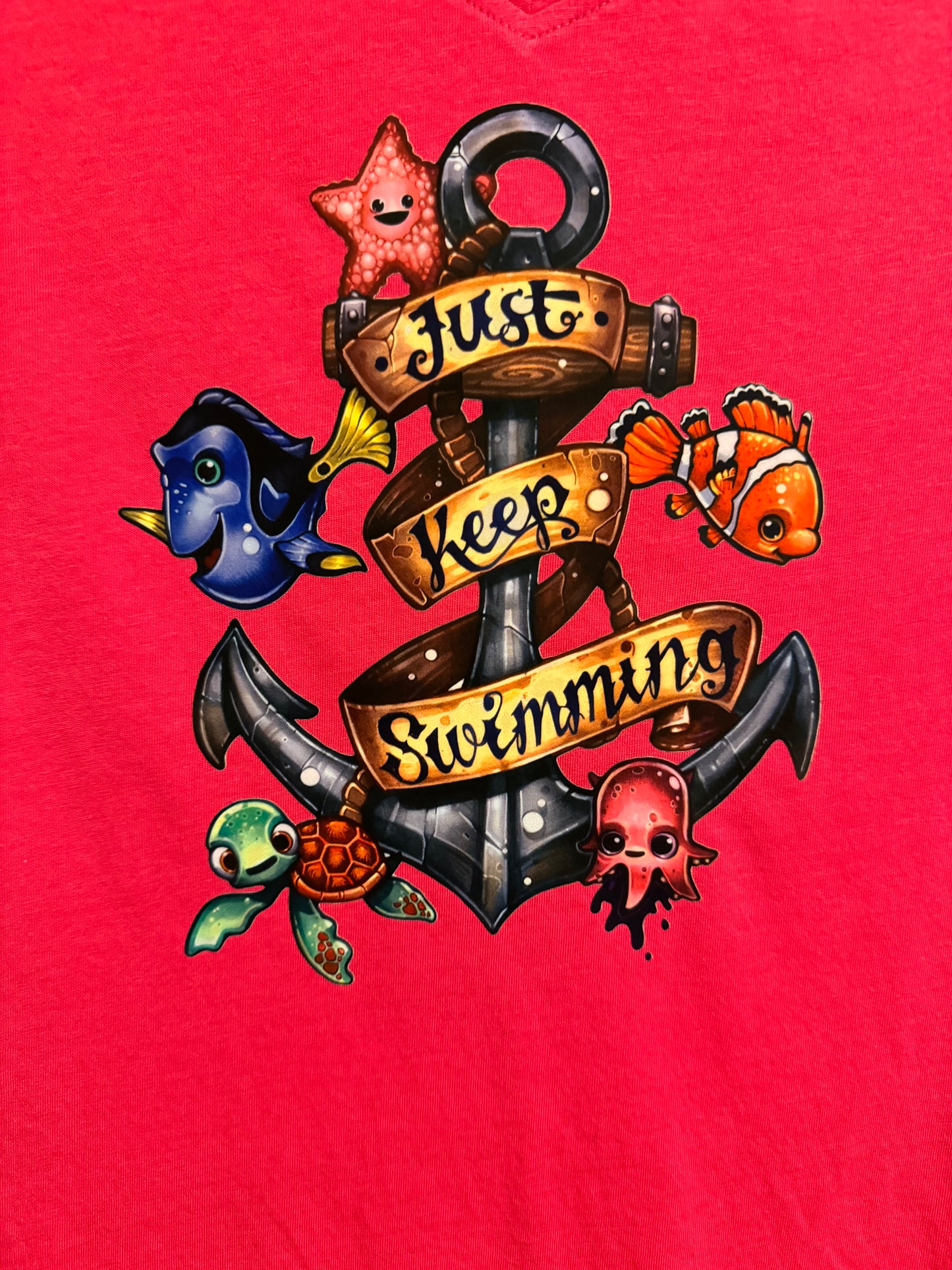 Just Keep Swimming - Ladies V-Neck Shirt