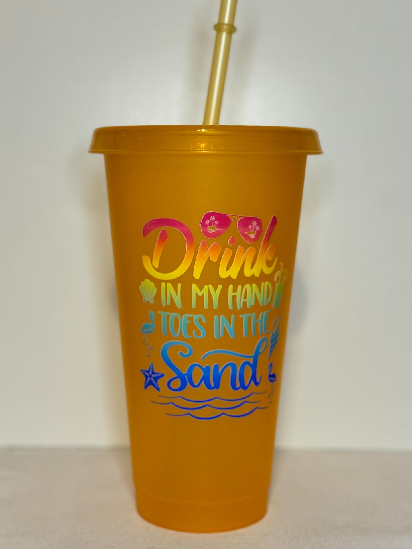 Feeling Salty - 24oz Plastic Tumblers with Lid and Straw