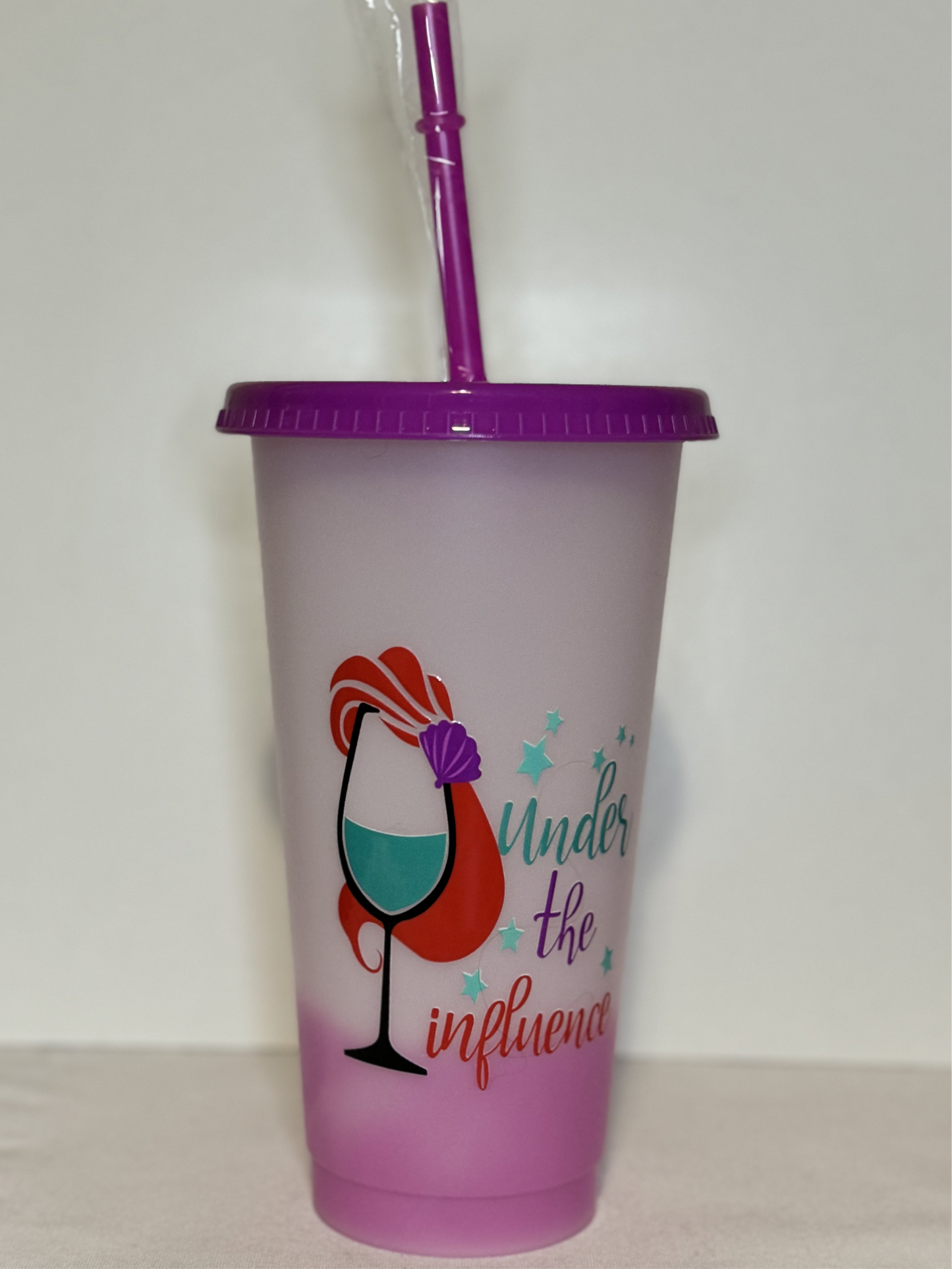 Princess Cold Beverage Tumbler - 24oz with lid and straw