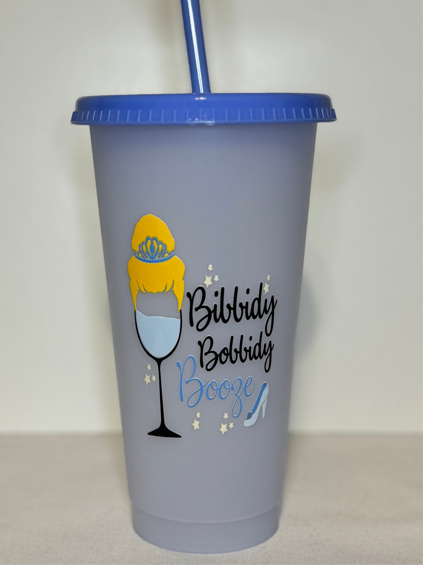 Princess Cold Beverage Tumbler - 24oz with lid and straw