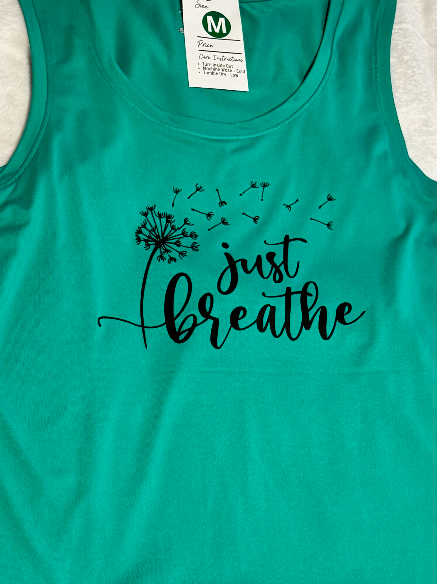Curved Hem Athletic Tank - Just Breathe