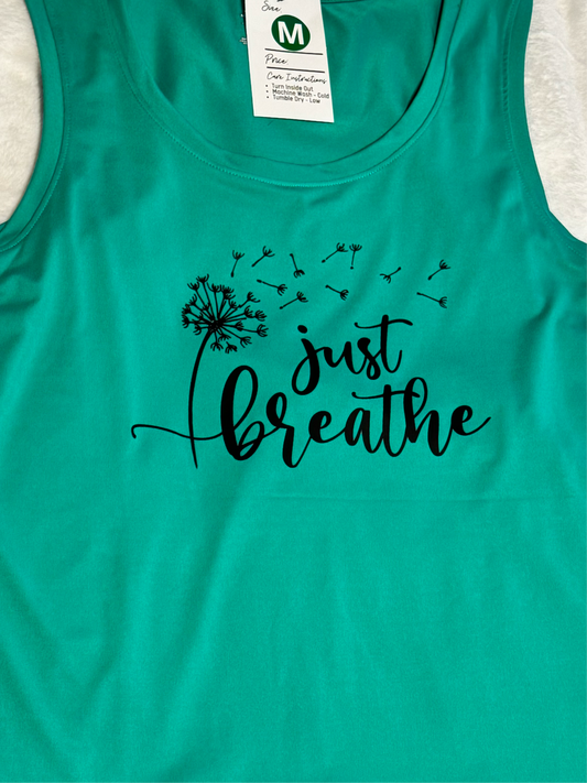 Curved Hem Athletic Tank - Just Breathe
