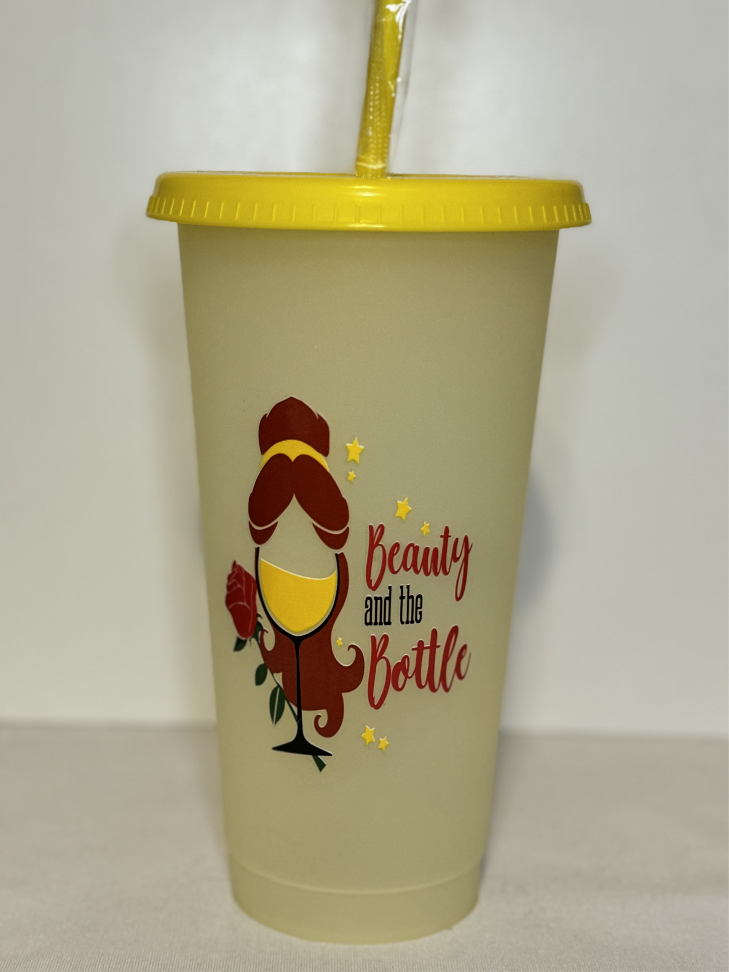 Princess Cold Beverage Tumbler - 24oz with lid and straw