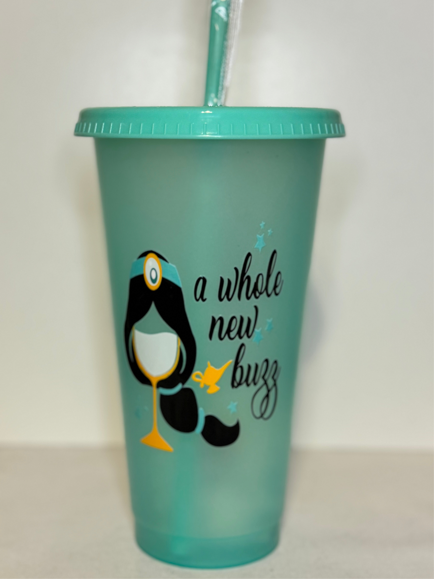 Princess Cold Beverage Tumbler - 24oz with lid and straw