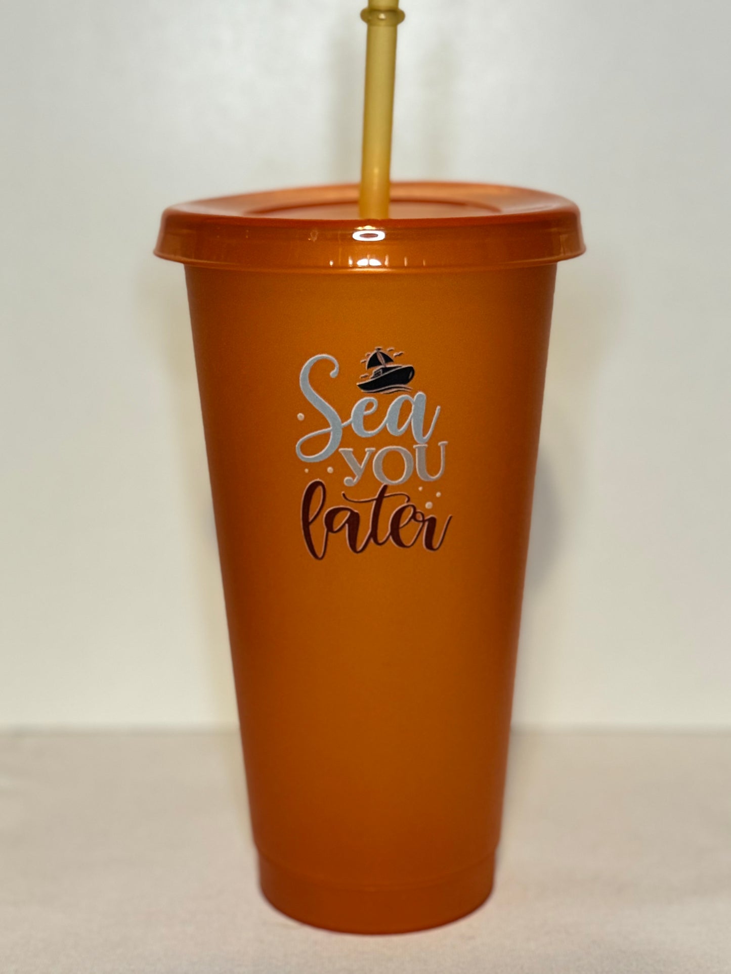 Feeling Salty - 24oz Plastic Tumblers with Lid and Straw