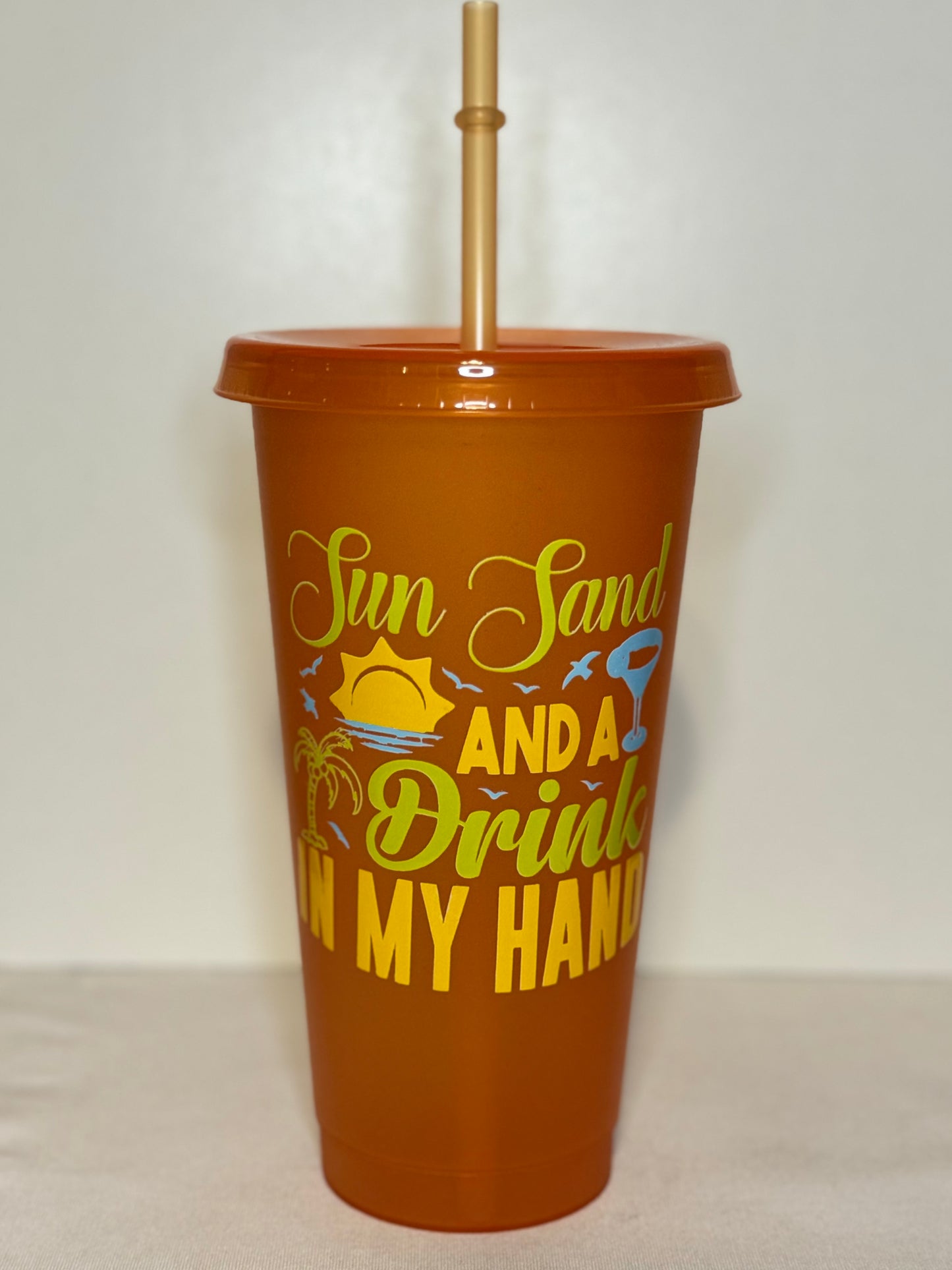 Feeling Salty - 24oz Plastic Tumblers with Lid and Straw