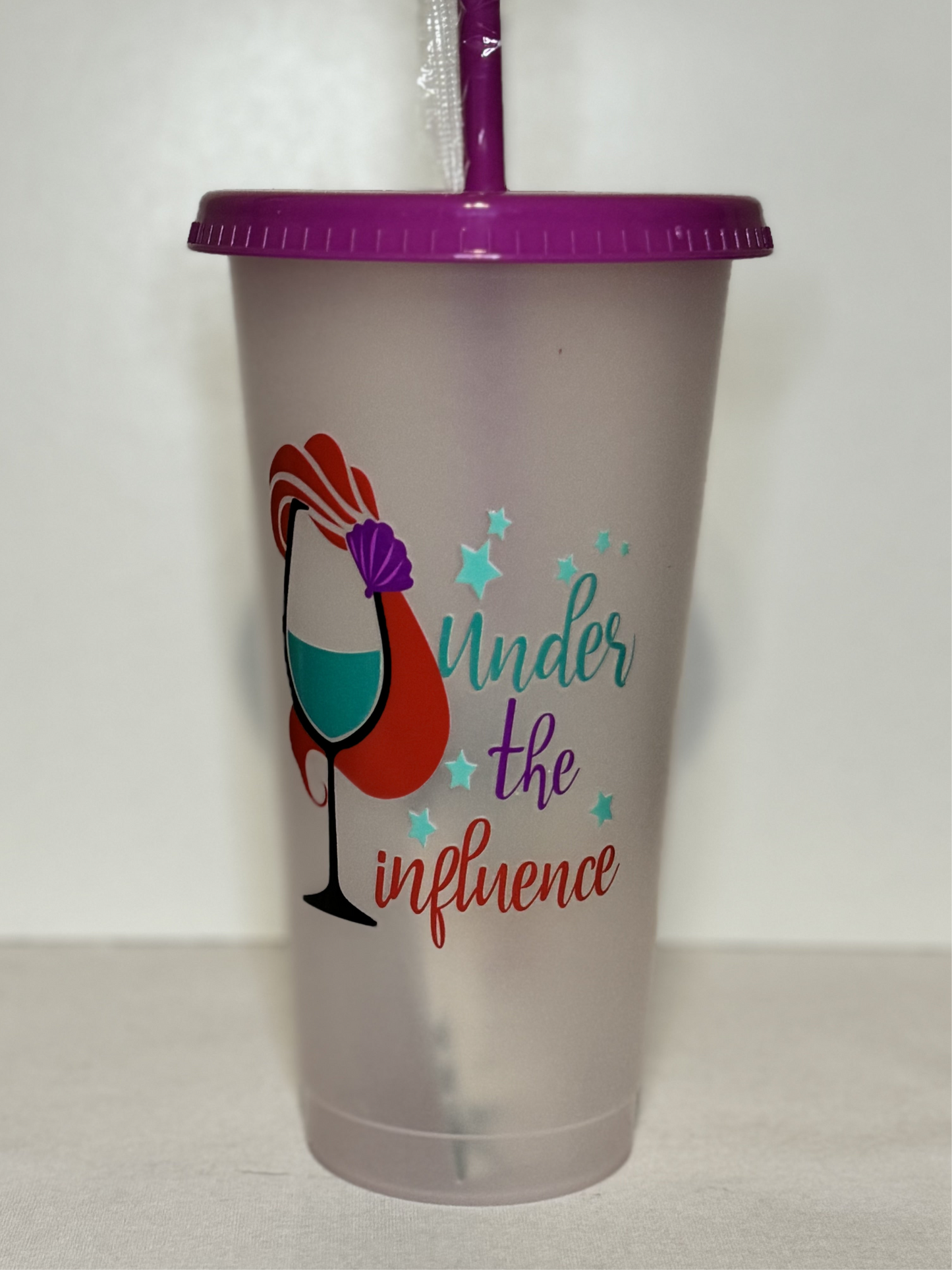 Princess Cold Beverage Tumbler - 24oz with lid and straw
