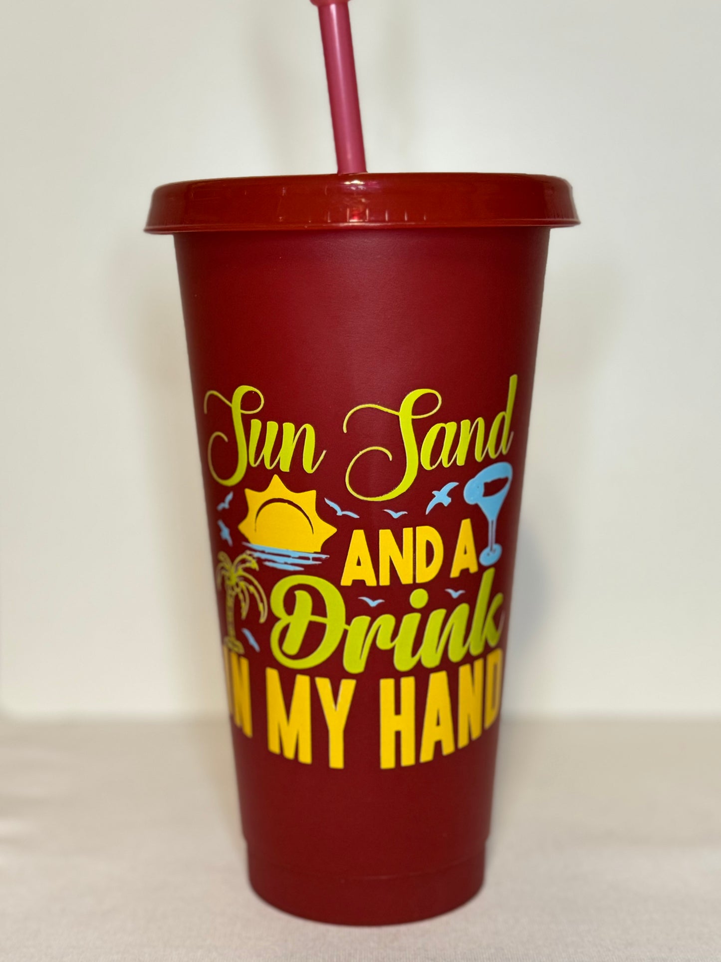 Feeling Salty - 24oz Plastic Tumblers with Lid and Straw