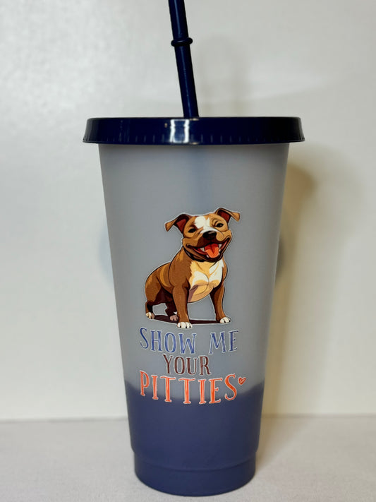 Dogs, Dogs, Dogs - 24oz Cold Beverage Tumbler with Lid and Straw