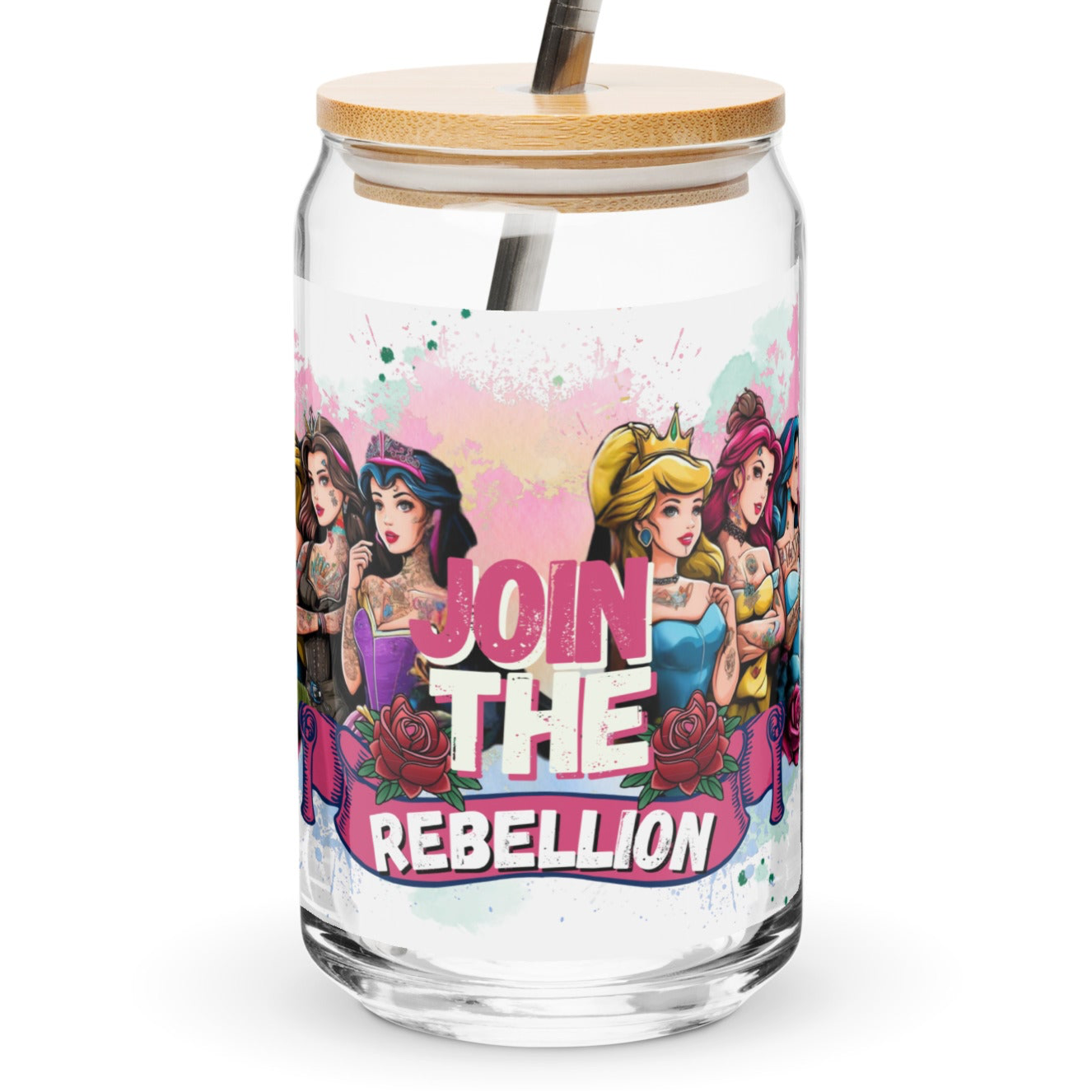 Join The Rebellion Princess - Can-shaped glass