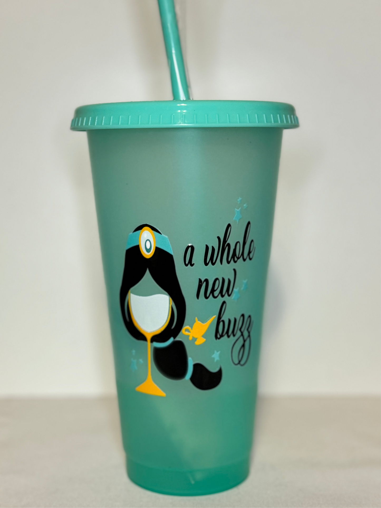Princess Cold Beverage Tumbler - 24oz with lid and straw