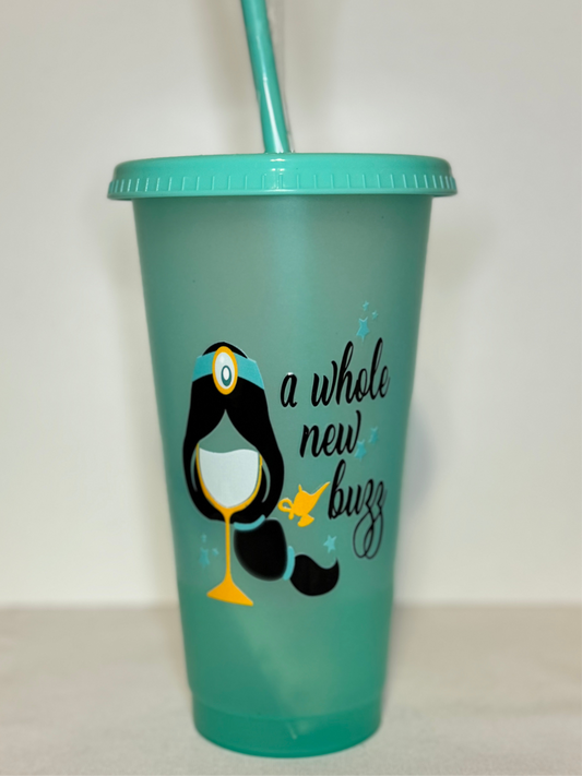 Princess Cold Beverage Tumbler - 24oz with lid and straw