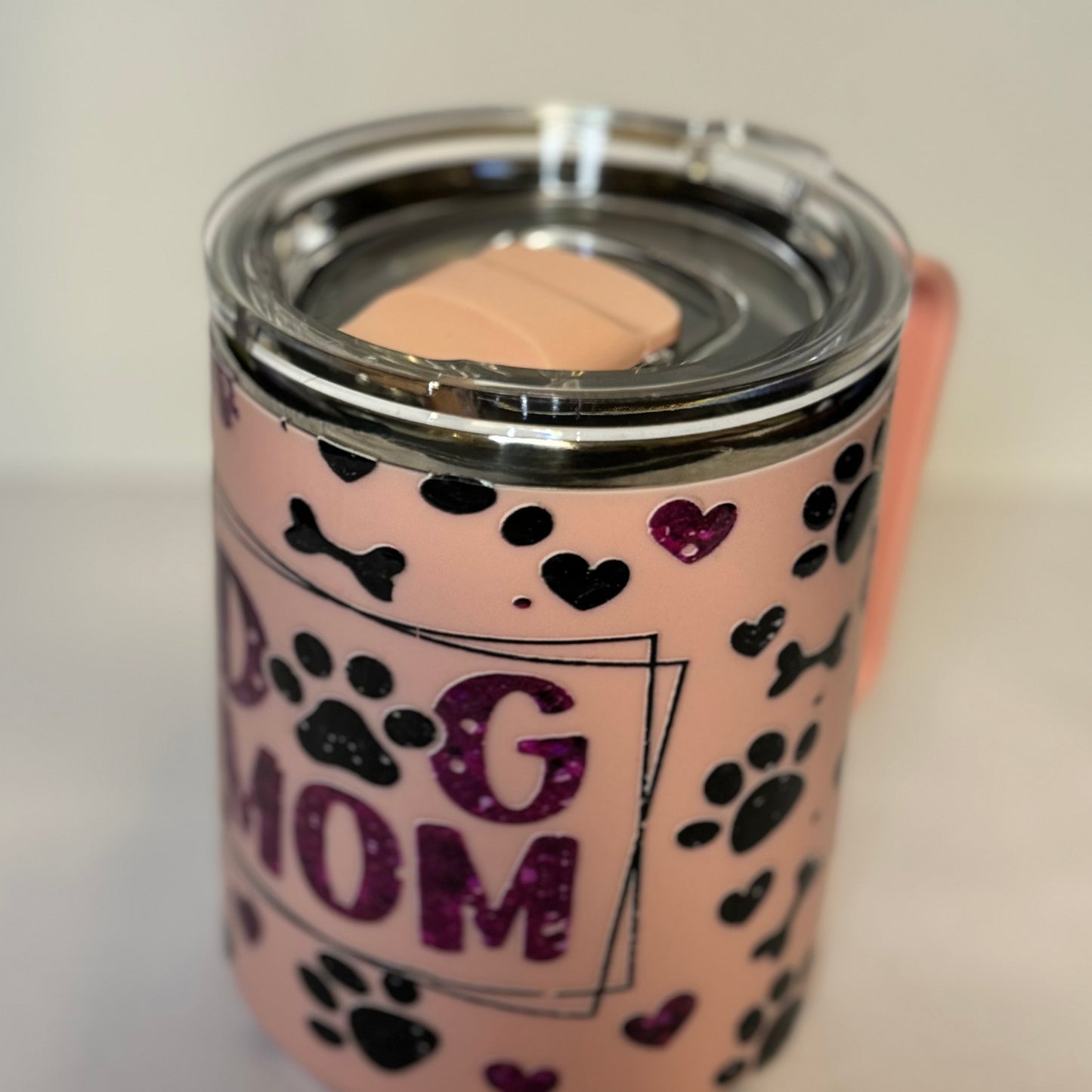 Dog Mom - 16oz Stainless Steel Mug with Lid