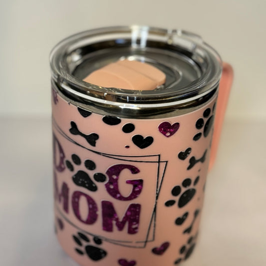 Dog Mom - 16oz Stainless Steel Mug with Lid