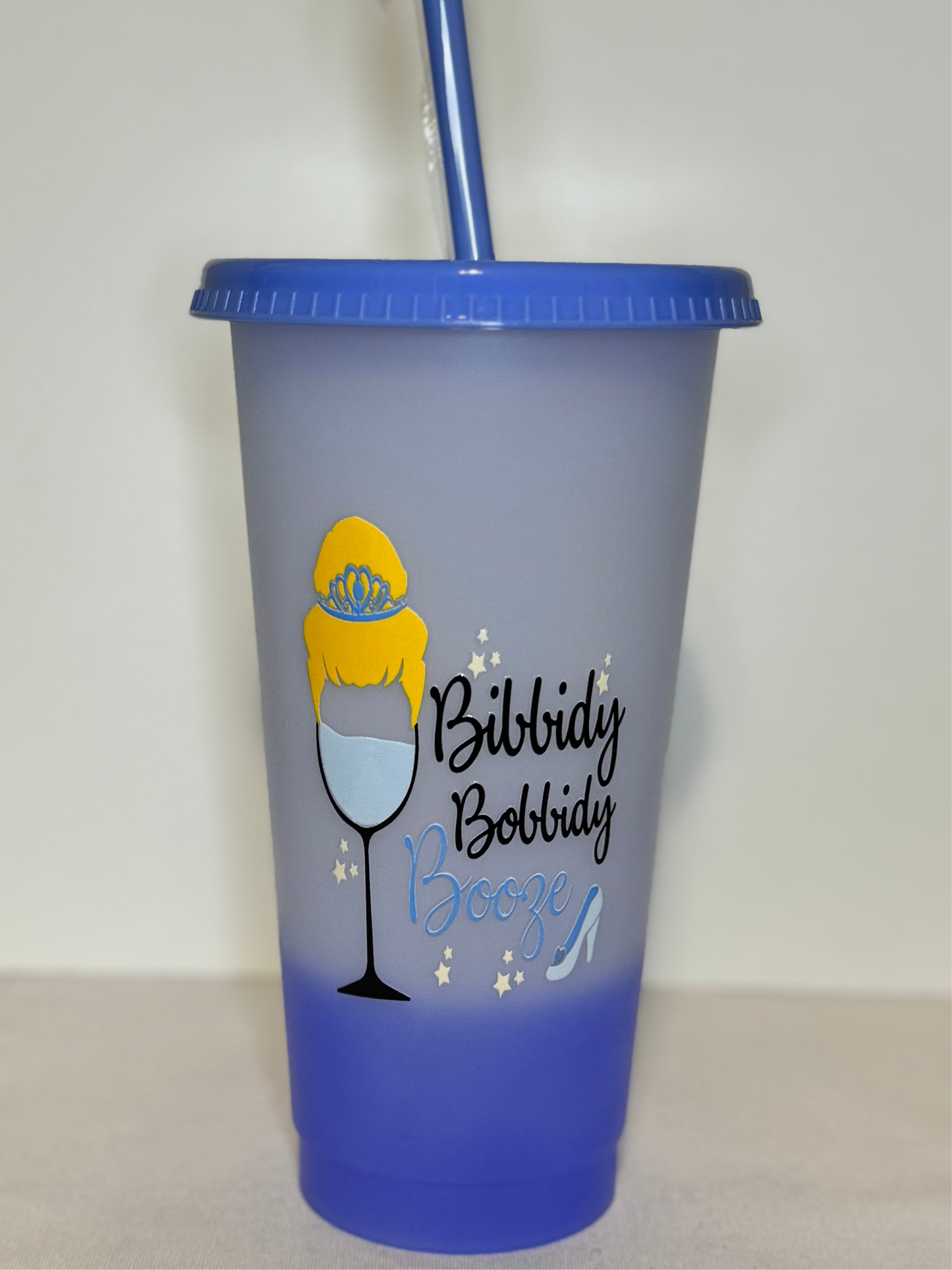 Princess Cold Beverage Tumbler - 24oz with lid and straw