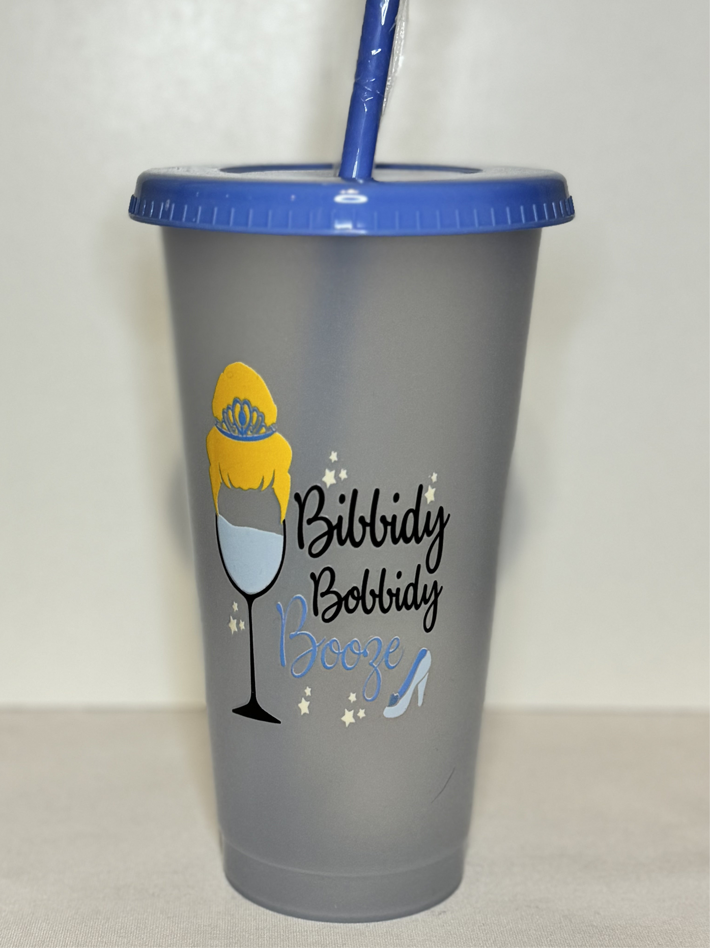 Princess Cold Beverage Tumbler - 24oz with lid and straw