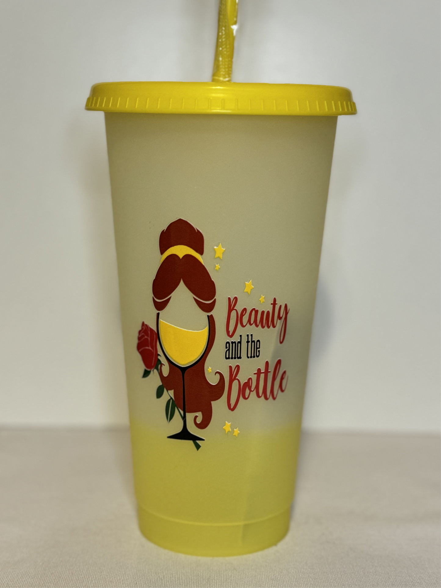 Princess Cold Beverage Tumbler - 24oz with lid and straw