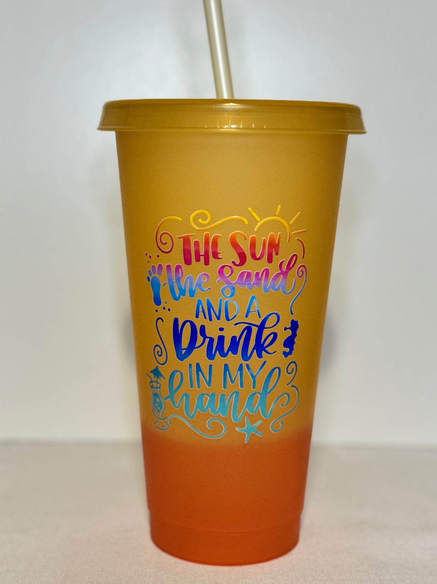 Feeling Salty - 24oz Plastic Tumblers with Lid and Straw