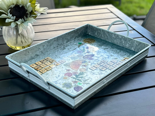 “Time Well Spent” Serving Tray - Handcrafted