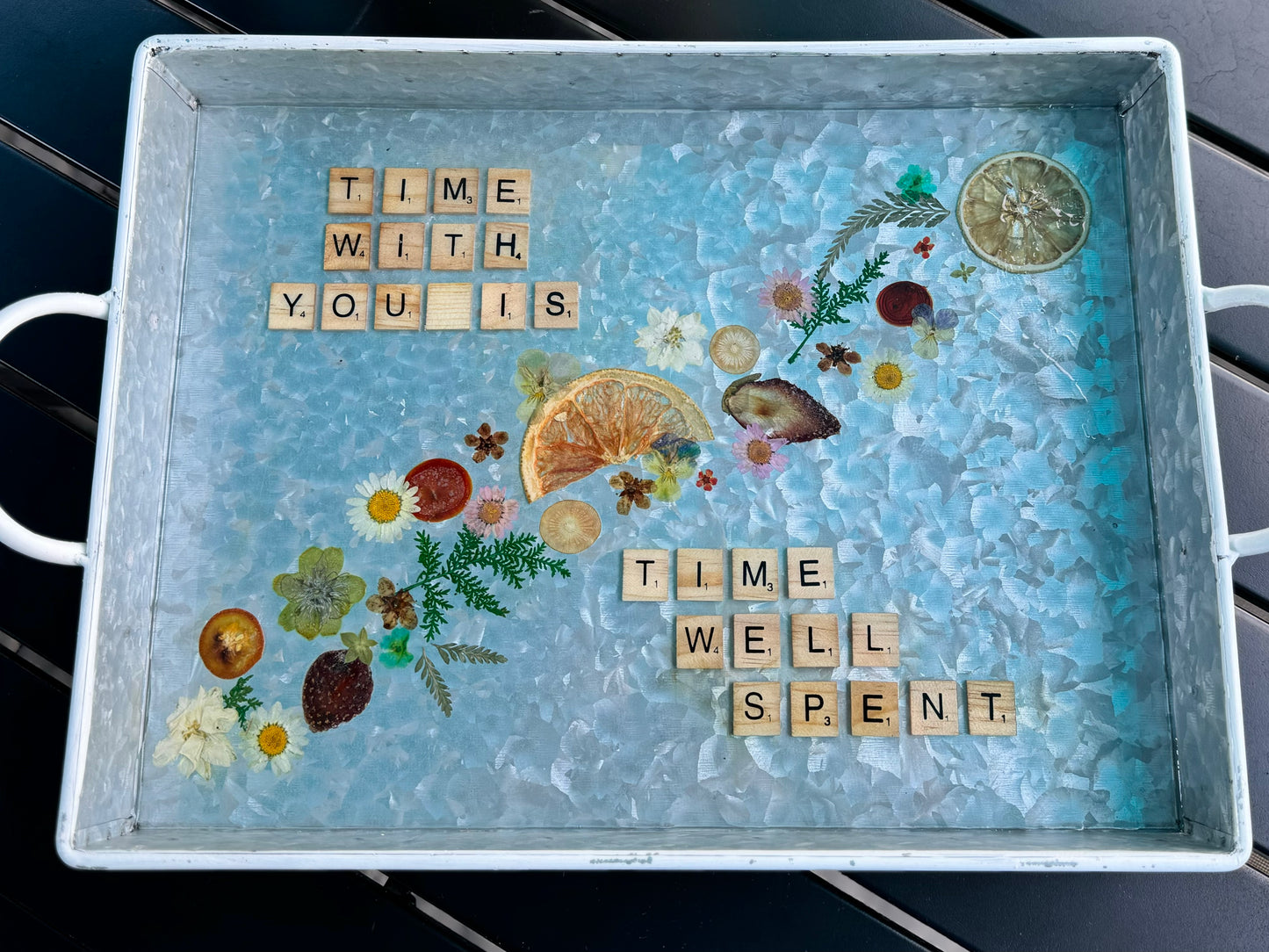 “Time Well Spent” Serving Tray - Handcrafted