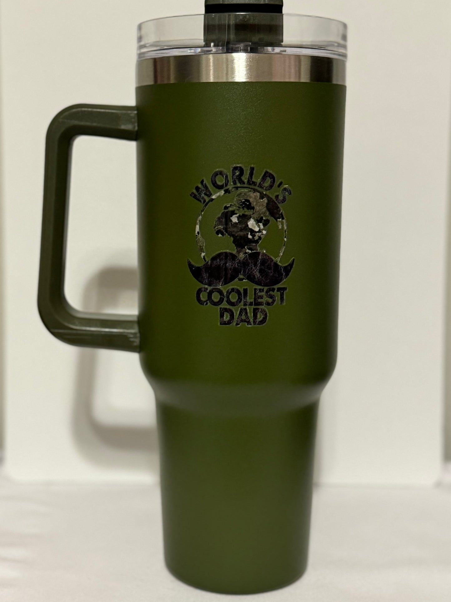 World’s Coolest Dad - 40oz Stainless Tumbler - with Lid and Straw
