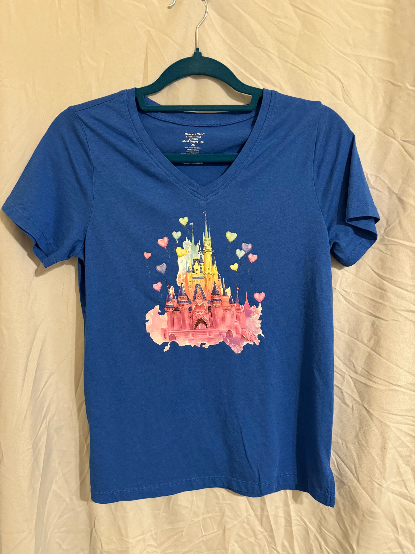 Watercolor Castle - Ladies V-Neck Shirt