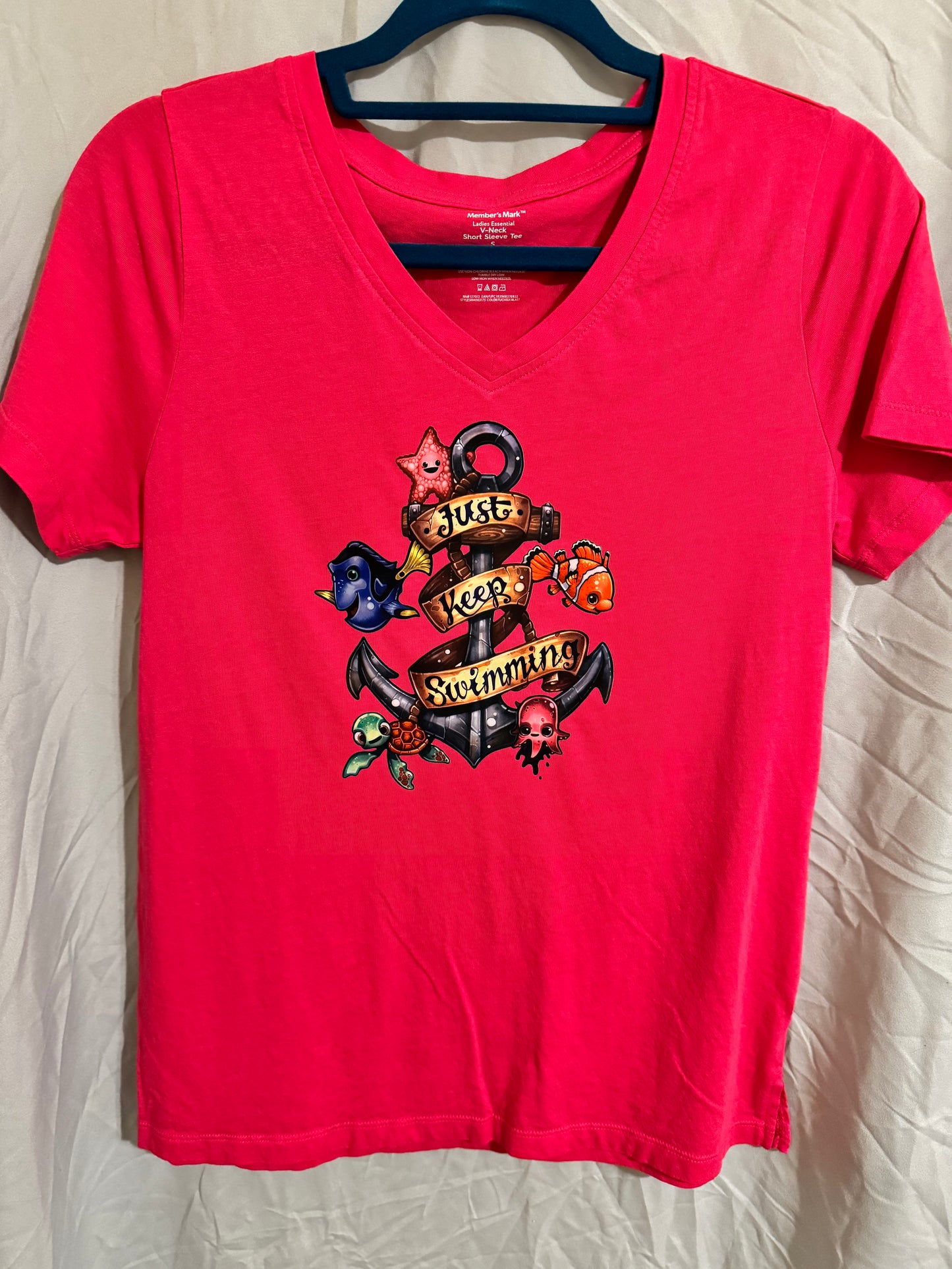 Just Keep Swimming - Ladies V-Neck Shirt
