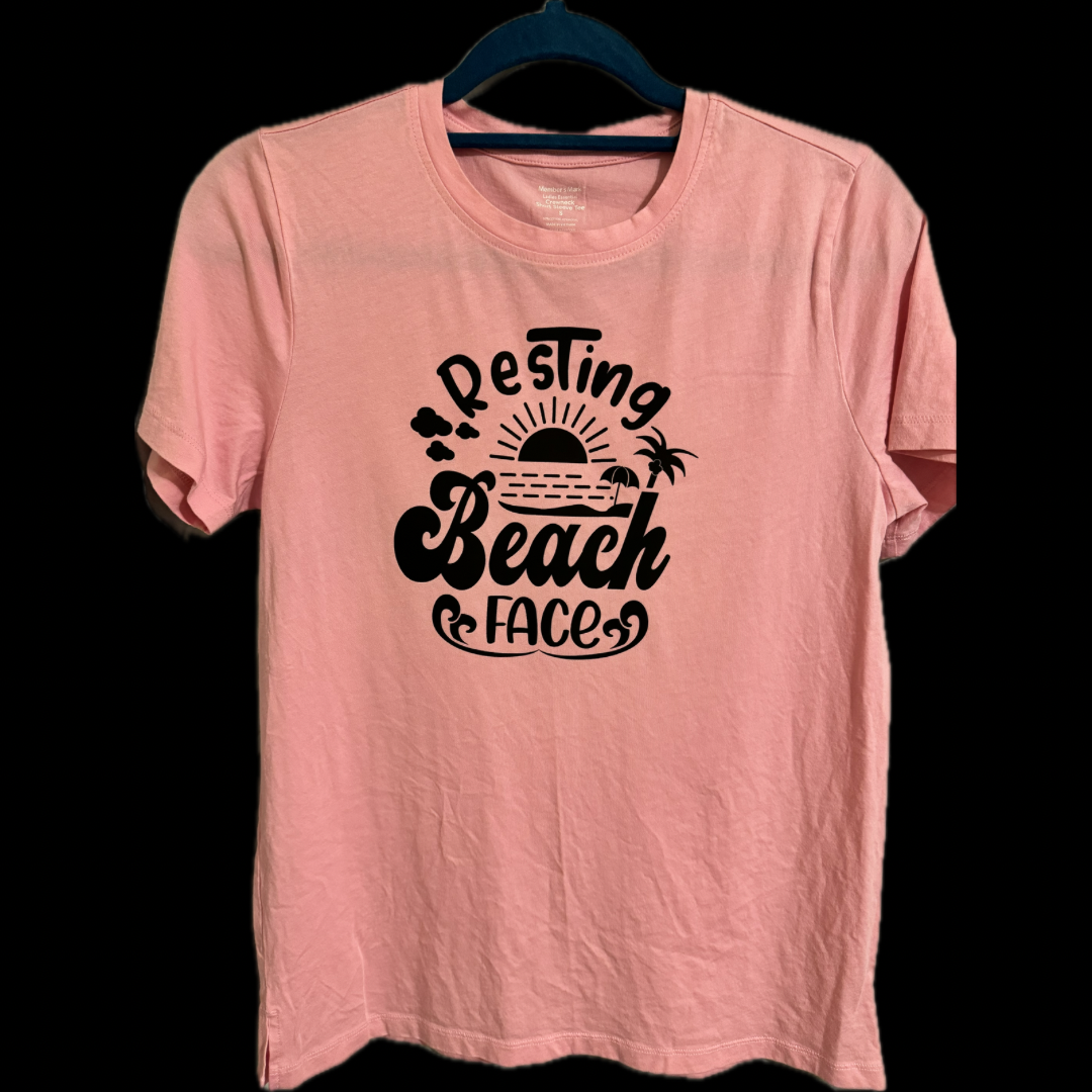 Resting Beach Face - Ladies Crew Neck Shirt