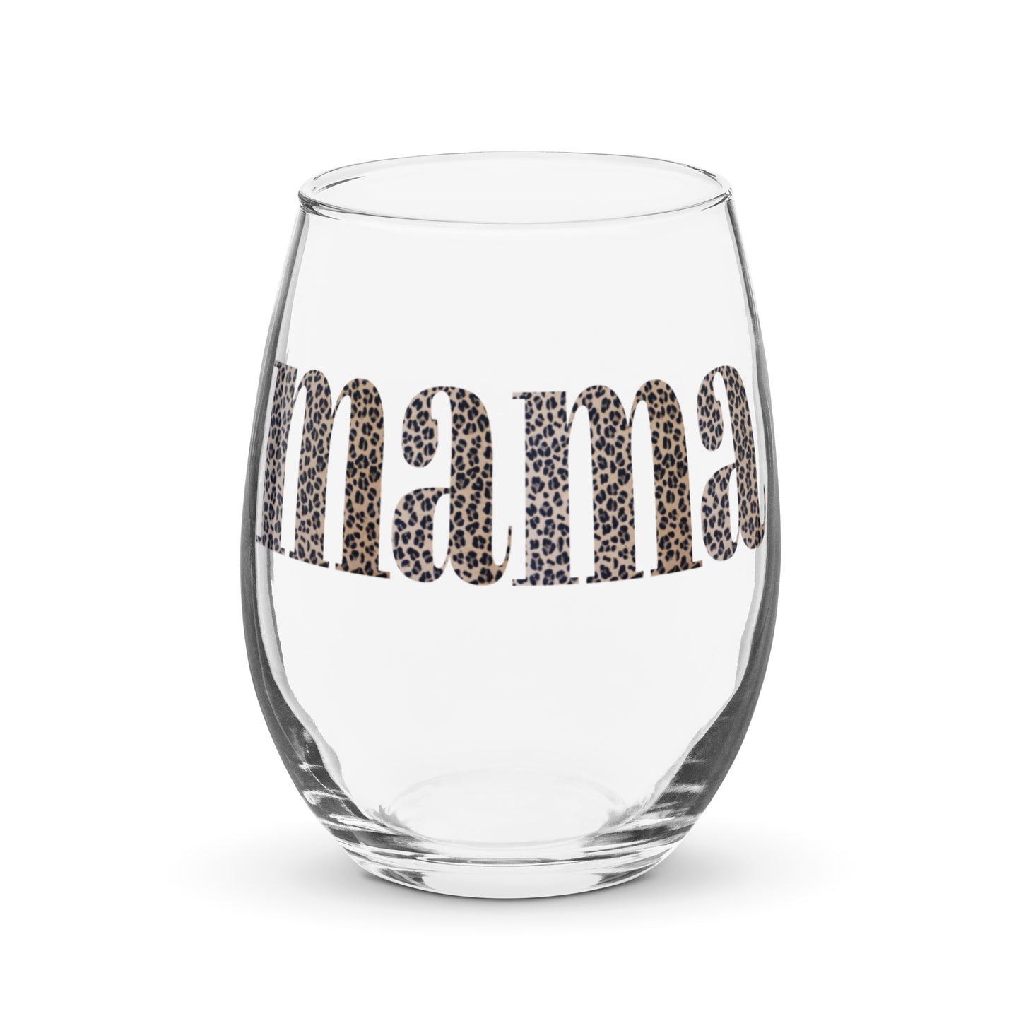 Leopard Mama - Stemless wine glass