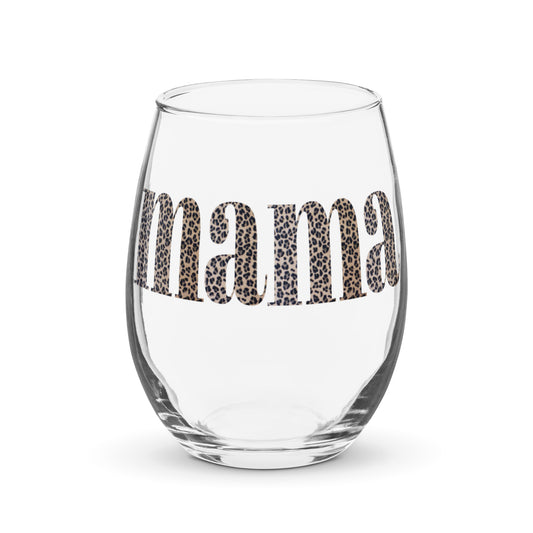 Leopard Mama - Stemless wine glass