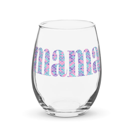 Mermaid Mama - Stemless wine glass