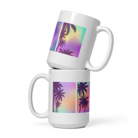 Summer Palms - White glossy mug