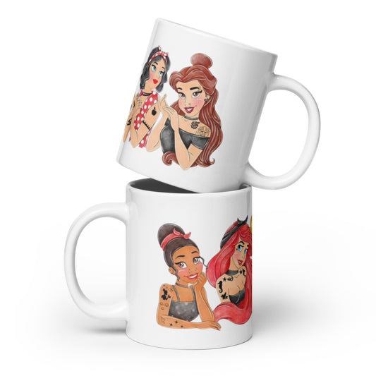 Rebel Princess - White glossy mug